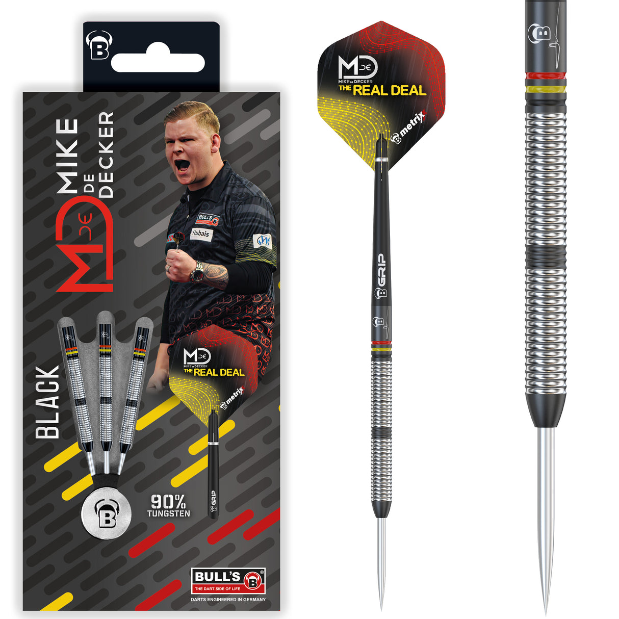 Bull's - Mike De Decker Black | Steeldarts