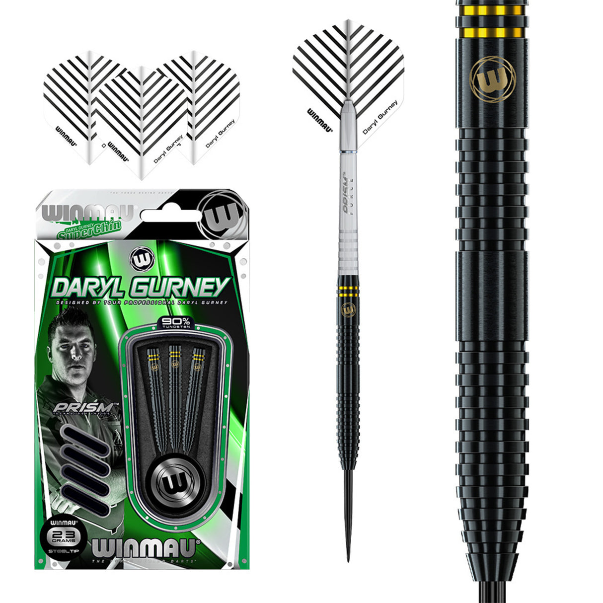 Winmau - Daryl Gurney Black Edition 90% | Steeldarts